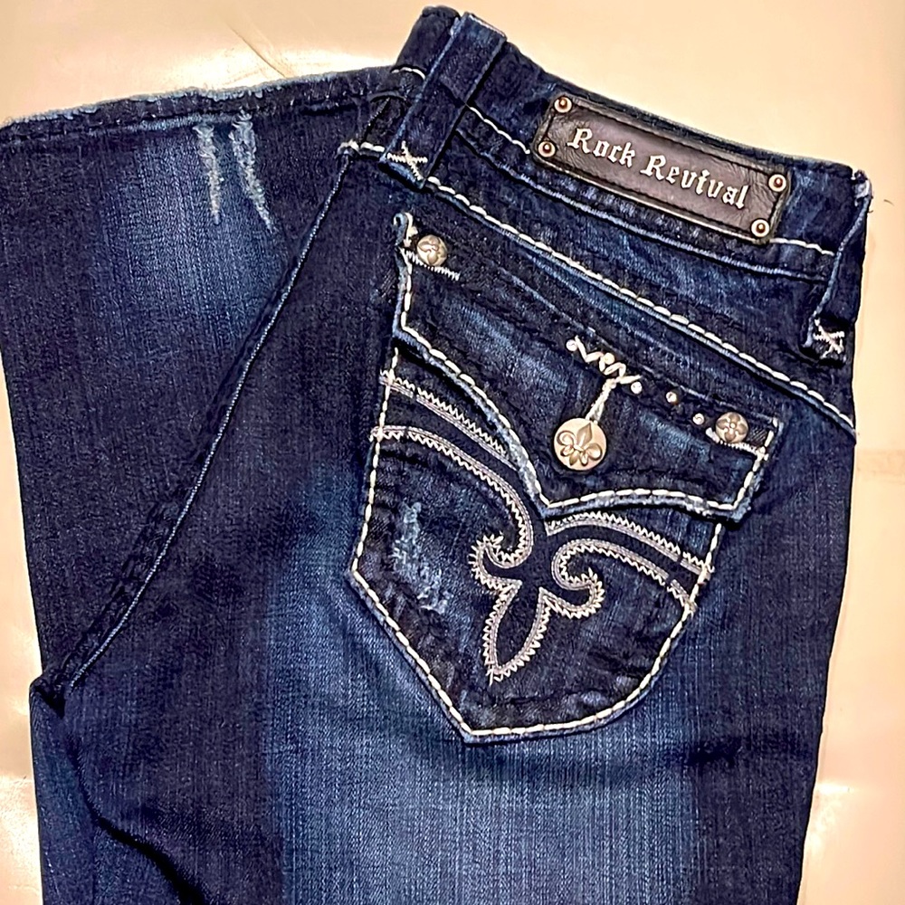 Rock Revival Denim Jeans Sz 29 stephanie easy capri